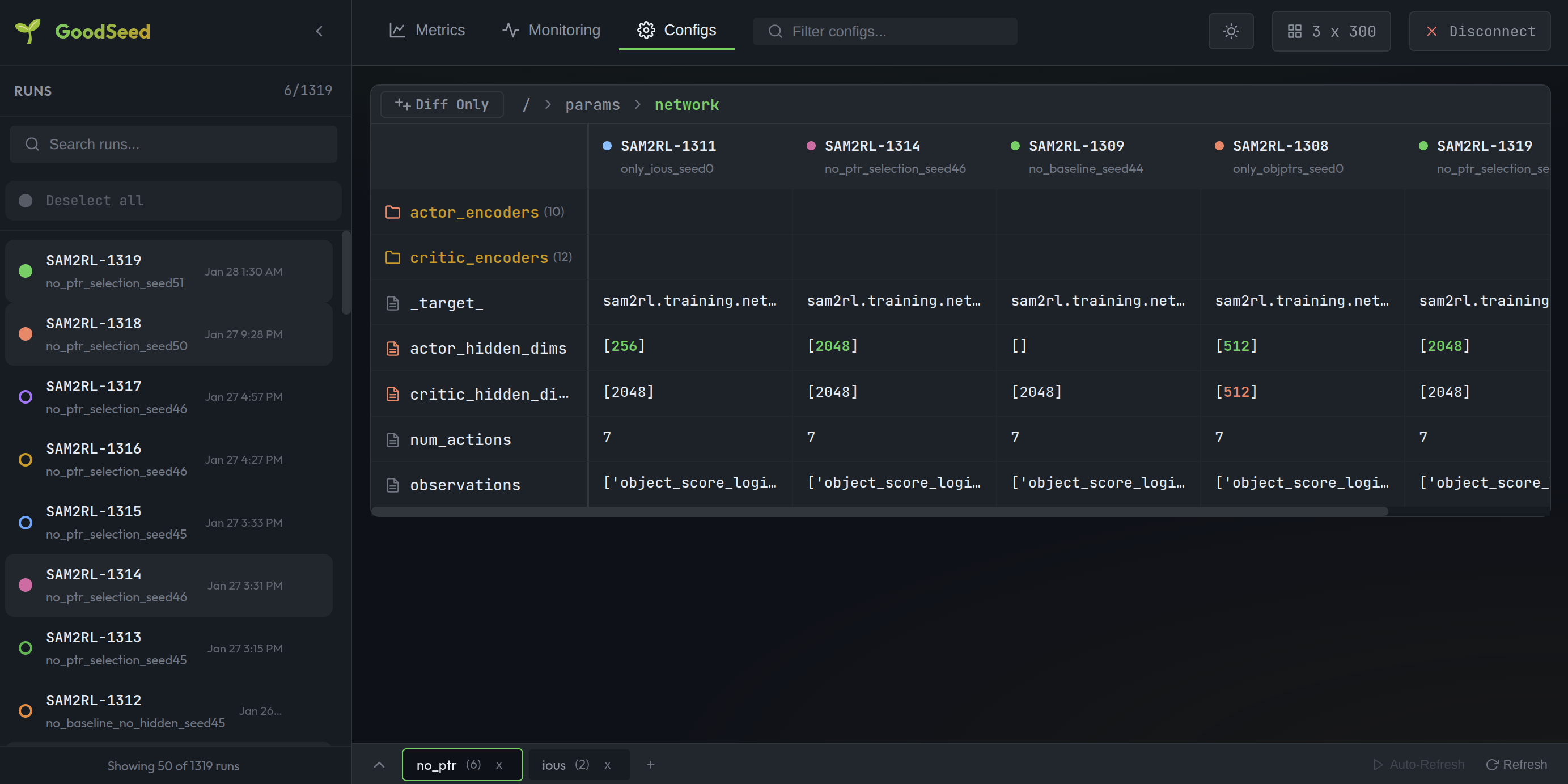 GoodSeed config view